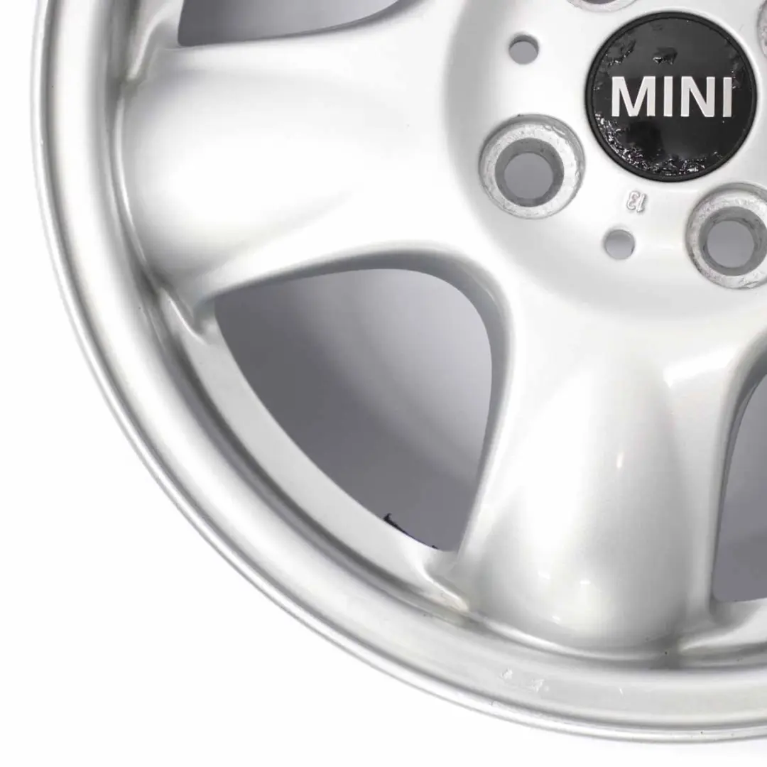 Alloy Rim 15" 5,5J 5-Start Spooler 100 to Mini Cooper One R50 R55 R56 Silver Wheel with Part number 6768498 Mini Cooper One R50 R55 R56 Silver Wheel Alloy Rim 15" 5,5J 5-Start Spooler 100 - SKU 6768498-8 - Part number 6768498