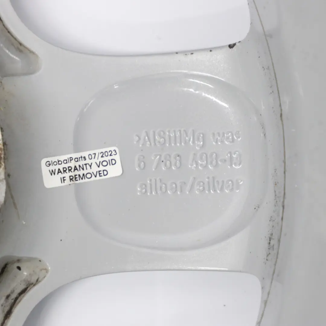 Alloy Rim 15" 5,5J 5-Start Spooler 100 to Mini Cooper One R50 R55 R56 Silver Wheel with Part number 6768498 Mini Cooper One R50 R55 R56 Silver Wheel Alloy Rim 15" 5,5J 5-Start Spooler 100 - SKU 6768498-8 - Part number 6768498