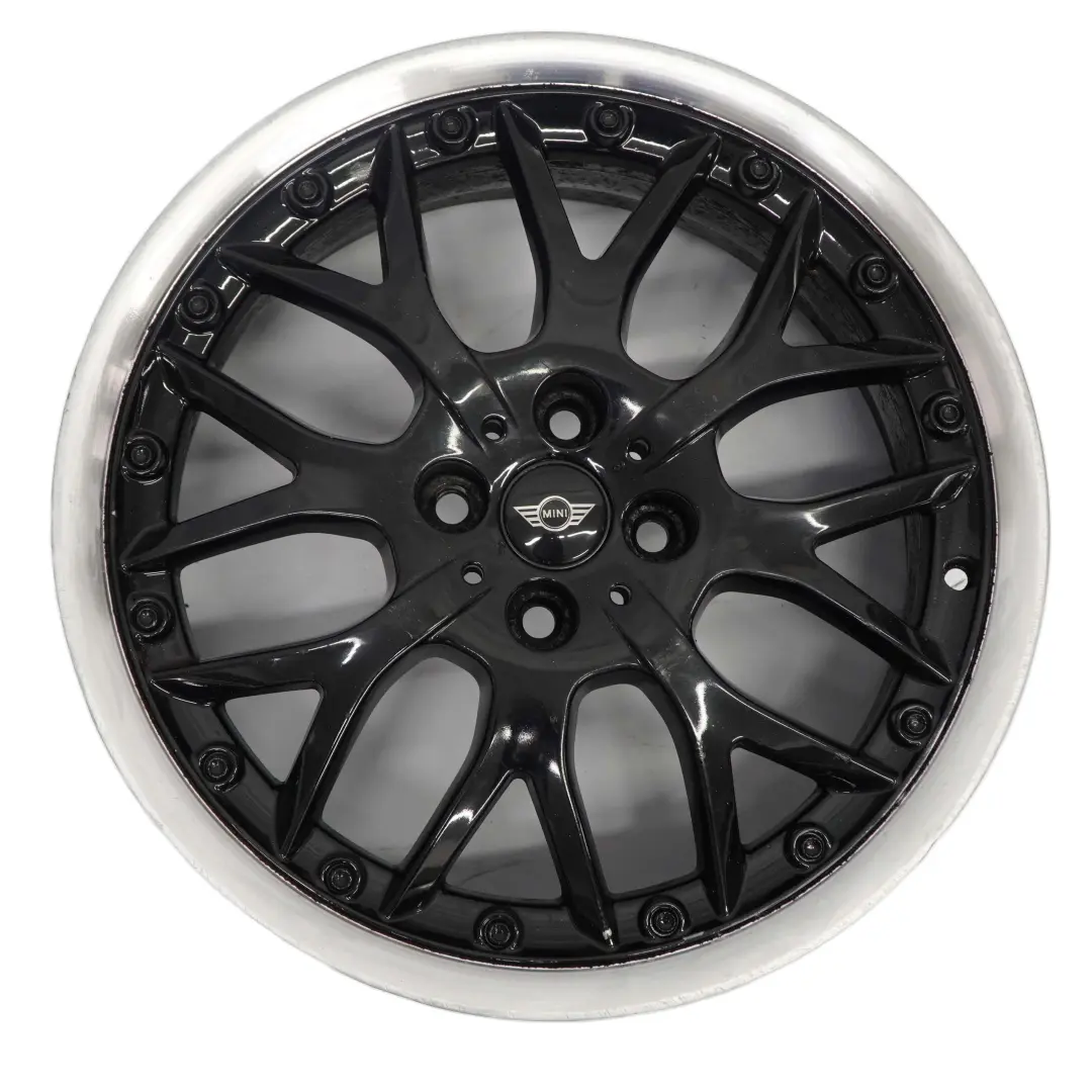 Schwarz Alu Felge 17" 7J ET:48 Cross Spoke für Mini Cooper One R50 R53 mit Teilenummer 6768580 Mini Cooper One R50 R53 Schwarz Alu Felge 17" 7J ET:48 Cross Spoke - SKU 6768580-2 - Teilenummer 6768580
