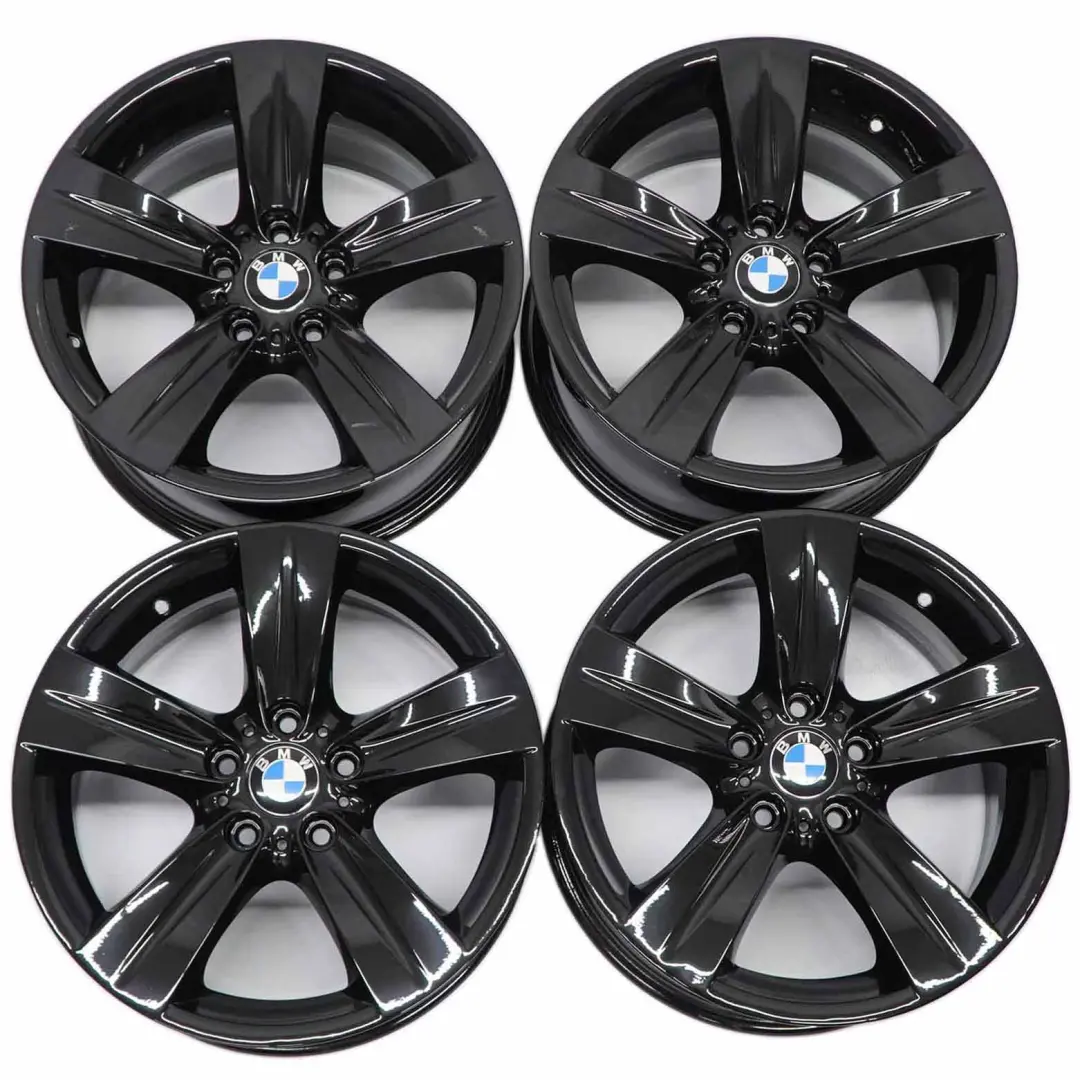 Complete Set 4x Alloy Wheel Rim Black 18" Star Spoke 189 BMW E90 E91 - SKU 6768858/6768859 - Part number 6768858/6768859