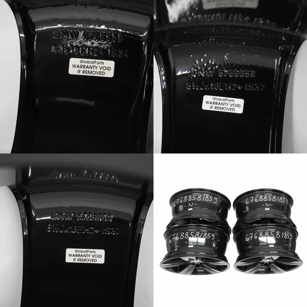 Set completo 4x cerchi in lega nero 18" stelle razze 189 per BMW E90 E91 con numero di parte 6768858/6768859 BMW E90 E91 Set completo 4x cerchi in lega nero 18" stelle razze 189 - SKU 6768858/6768859 - Numero di parte 6768858/6768859