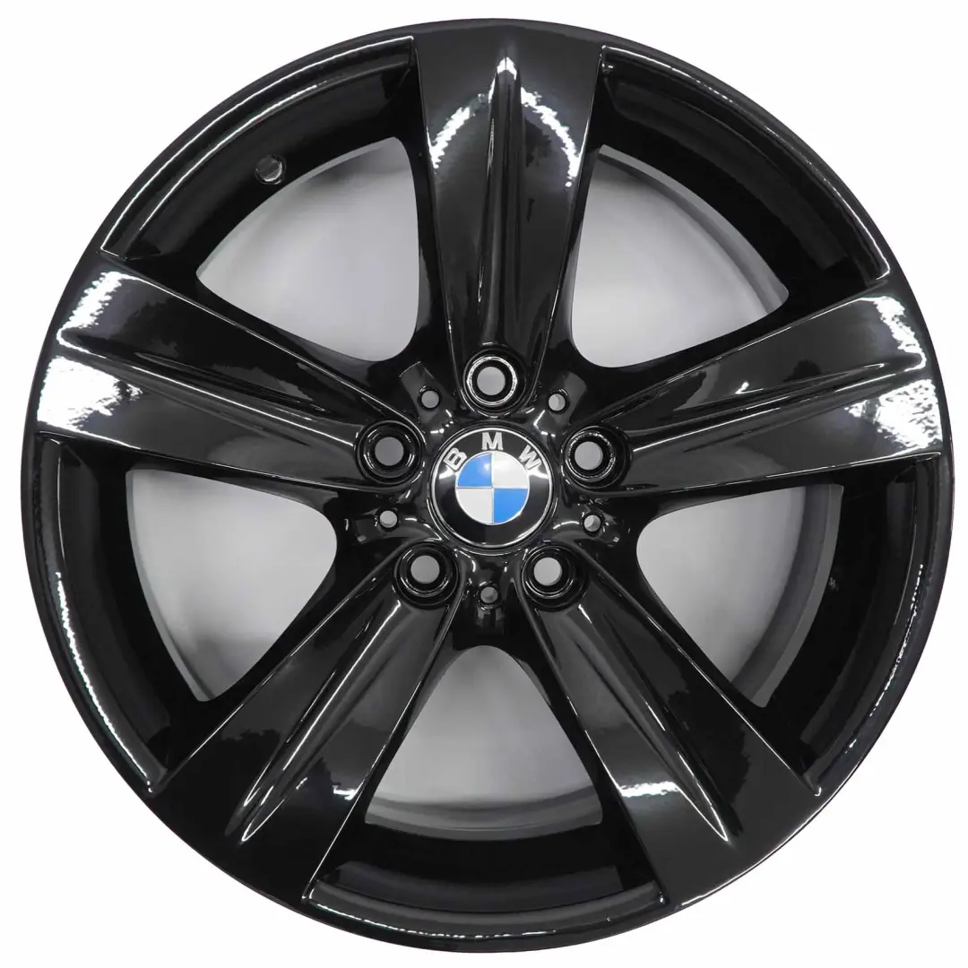 Complete Set 4x Alloy Wheel Rim Black 18" Star Spoke 189 to BMW E90 E91 with Part number 6768858/6768859 BMW E90 E91 Complete Set 4x Alloy Wheel Rim Black 18" Star Spoke 189 - SKU 6768858/6768859 - Part number 6768858/6768859