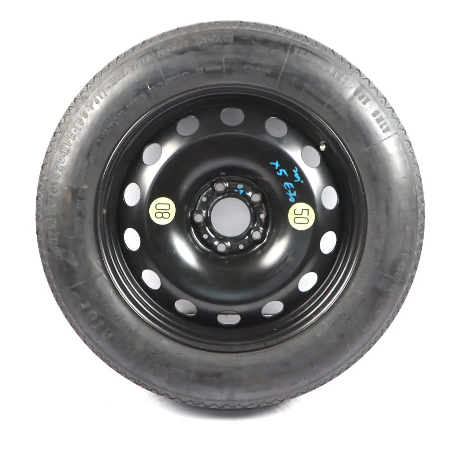 Spare Wheel Compact Steel Black Tyre 155/90 18" 5J ET:14 to BMW X5 E70 with Part number 6768861 BMW X5 E70 Spare Wheel Compact Steel Black Tyre 155/90 18" 5J ET:14 - SKU 6768861-1 - Part number 6768861