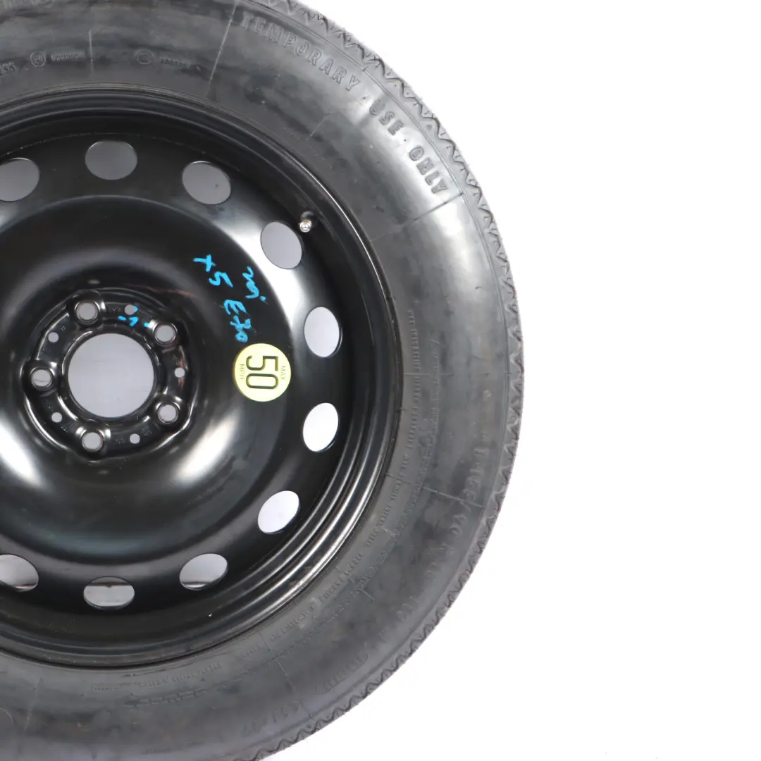 Spare Wheel Compact Steel Black Tyre 155/90 18" 5J ET:14 to BMW X5 E70 with Part number 6768861 BMW X5 E70 Spare Wheel Compact Steel Black Tyre 155/90 18" 5J ET:14 - SKU 6768861-1 - Part number 6768861