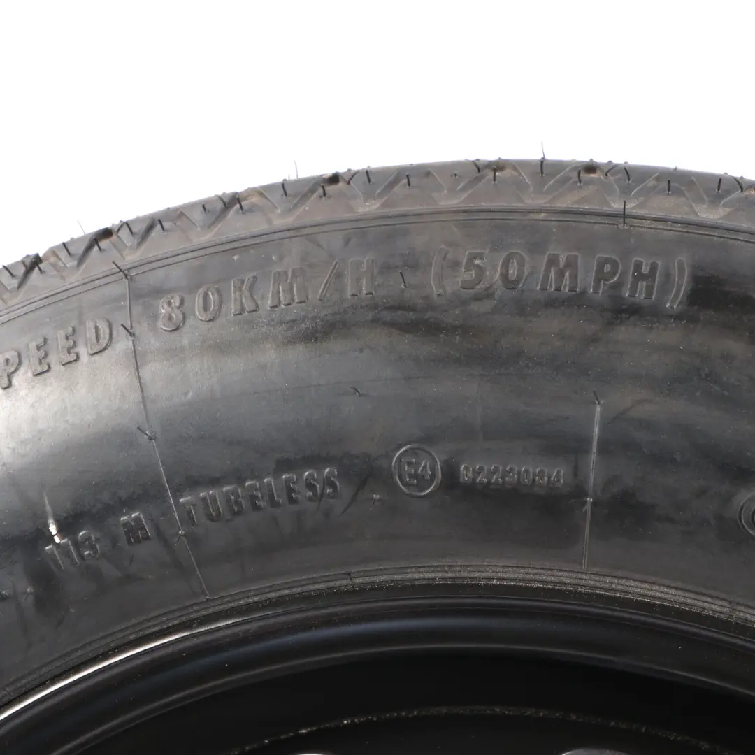 Spare Wheel Compact Steel Black Tyre 155/90 18" 5J ET:14 to BMW X5 E70 with Part number 6768861 BMW X5 E70 Spare Wheel Compact Steel Black Tyre 155/90 18" 5J ET:14 - SKU 6768861-1 - Part number 6768861