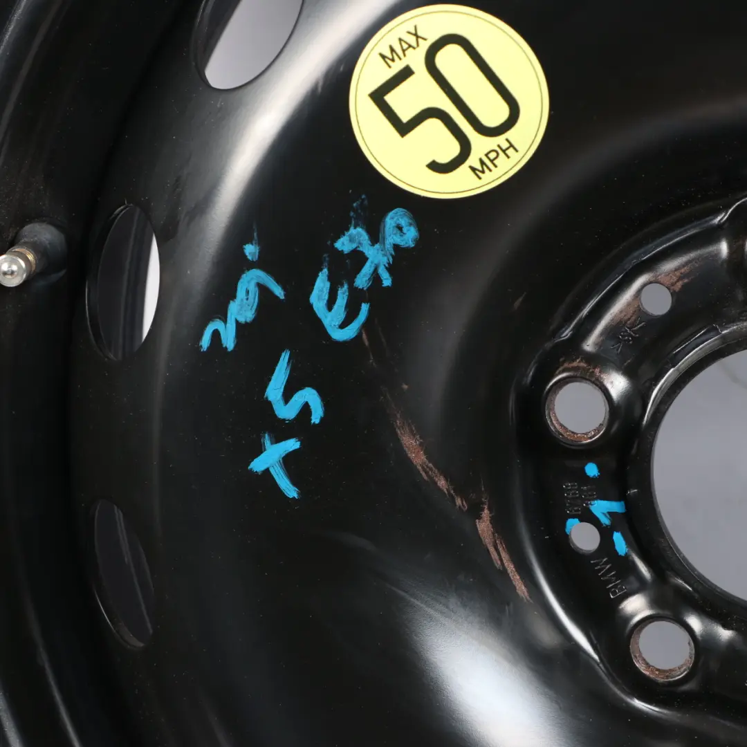 Spare Wheel Compact Steel Black Tyre 155/90 18" 5J ET:14 to BMW X5 E70 with Part number 6768861 BMW X5 E70 Spare Wheel Compact Steel Black Tyre 155/90 18" 5J ET:14 - SKU 6768861-1 - Part number 6768861