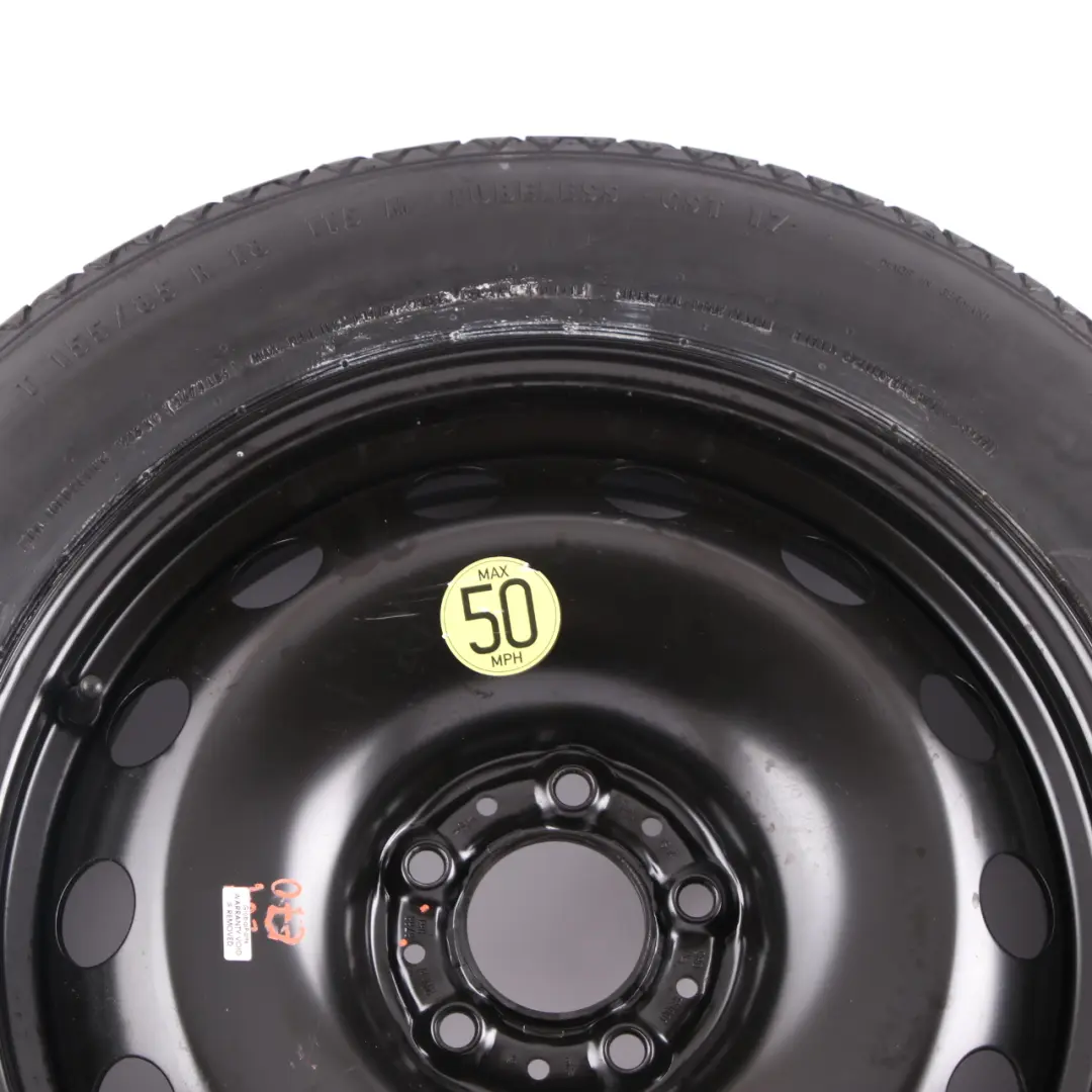 Ersatzrad Kompaktstahl Schwarz Reifen 155/85 18" 5J ET:14 für BMW X5 E70 mit Teilenummer 6768861 BMW X5 E70 Ersatzrad Kompaktstahl Schwarz Reifen 155/85 18" 5J ET:14 - SKU 6768861 - Teilenummer 6768861