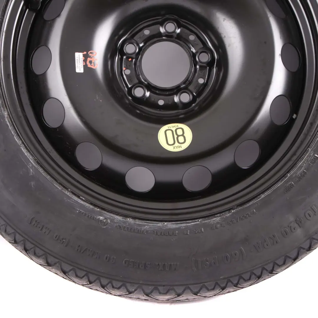 Ruota Scorta Compact Steel Pneumatico 155/85 18" 5J ET:14 per BMW X5 E70 con numero di parte 6768861 BMW X5 E70 Ruota Scorta Compact Steel Pneumatico 155/85 18" 5J ET:14 - SKU 6768861 - Numero di parte 6768861