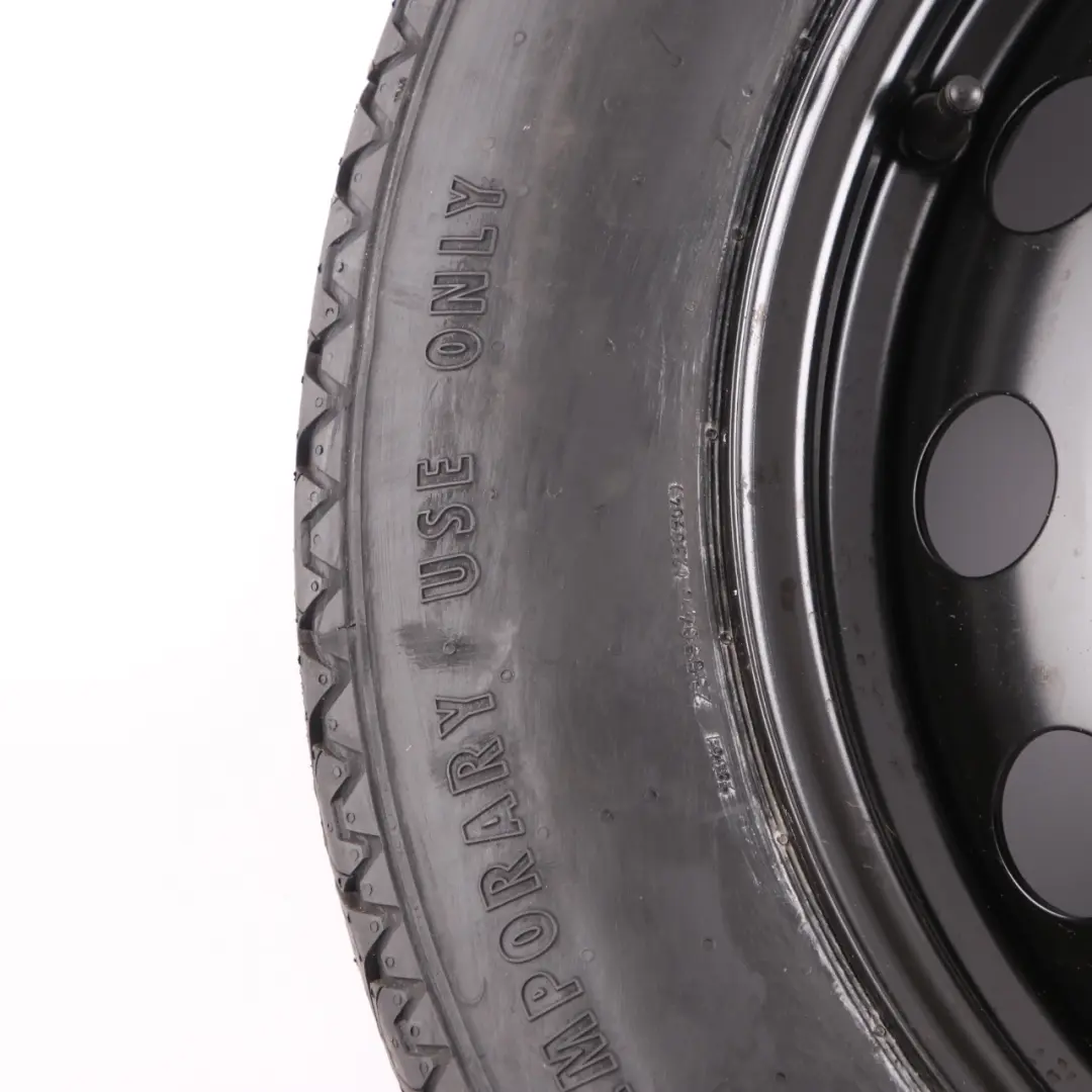 Spare Wheel BMW X5 E70 Compact Steel Black Tyre 155/85 18" 5J ET:14 to with Part number 6768861 Spare Wheel BMW X5 E70 Compact Steel Black Tyre 155/85 18" 5J ET:14 - SKU 6768861 - Part number 6768861