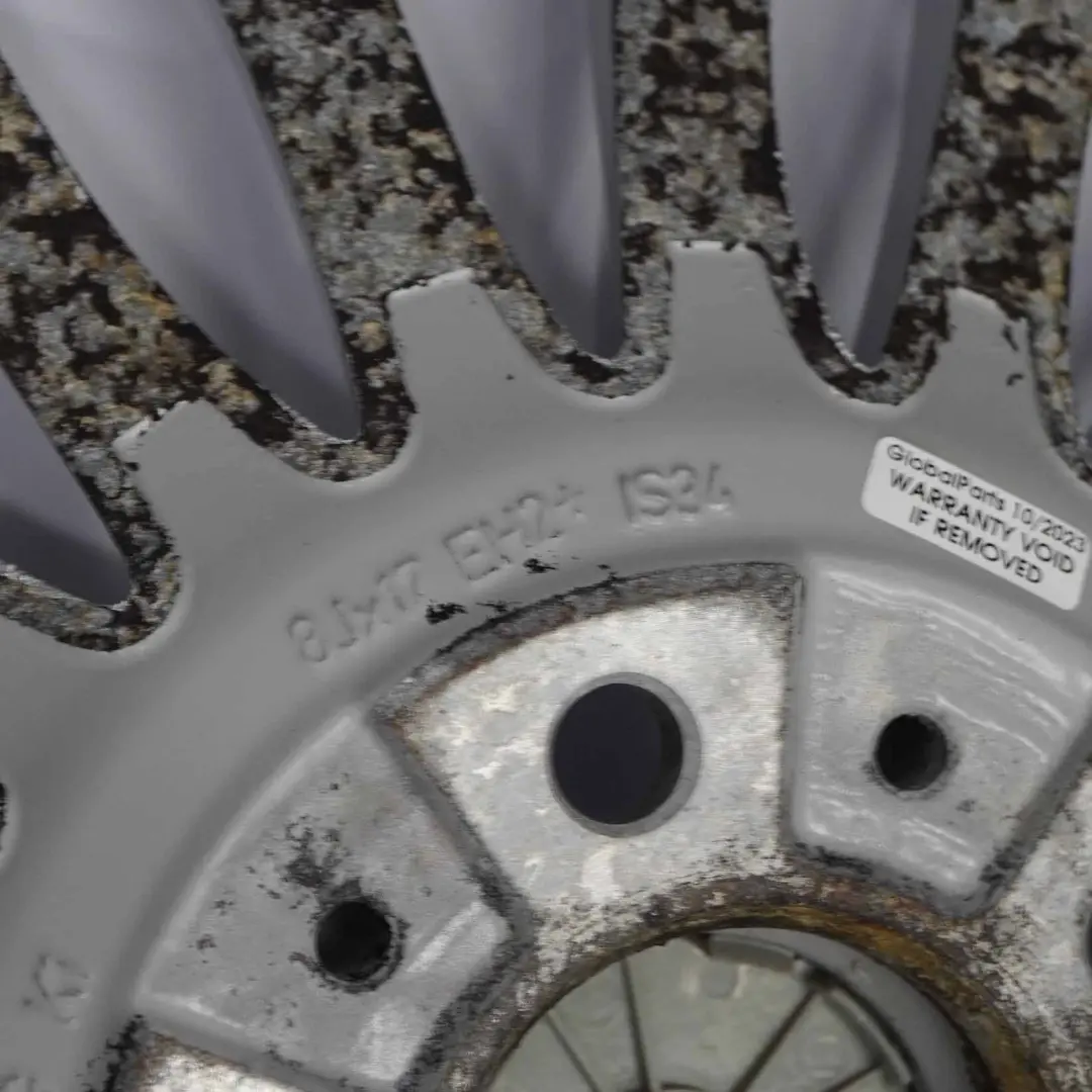 Alloy Wheel Rim 17" ET:34 8J Spider Spoke 187 to BMW E90 E91 Silver with Part number 6768969 BMW E90 E91 Silver Alloy Wheel Rim 17" ET:34 8J Spider Spoke 187 - SKU 6768969-3 - Part number 6768969