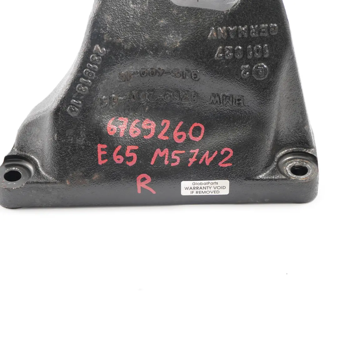 Mount BMW E65 730d M57N2 Right O/S Holder Bracket Support to Engine with Part number 6769260 Engine Mount BMW E65 730d M57N2 Right O/S Holder Bracket Support - SKU 6769260 - Part number 6769260