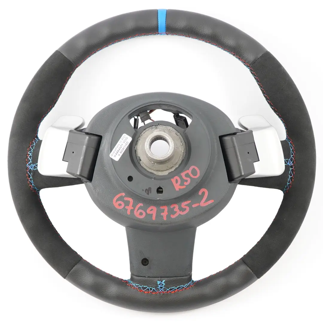 NUOVO volante sportivo in pelle nera Steptronic multifunzione per Mini R50 R53 con numero di parte 6769735 Mini R50 R53 NUOVO volante sportivo in pelle nera Steptronic multifunzione - SKU 6769735-2 - Numero di parte 6769735