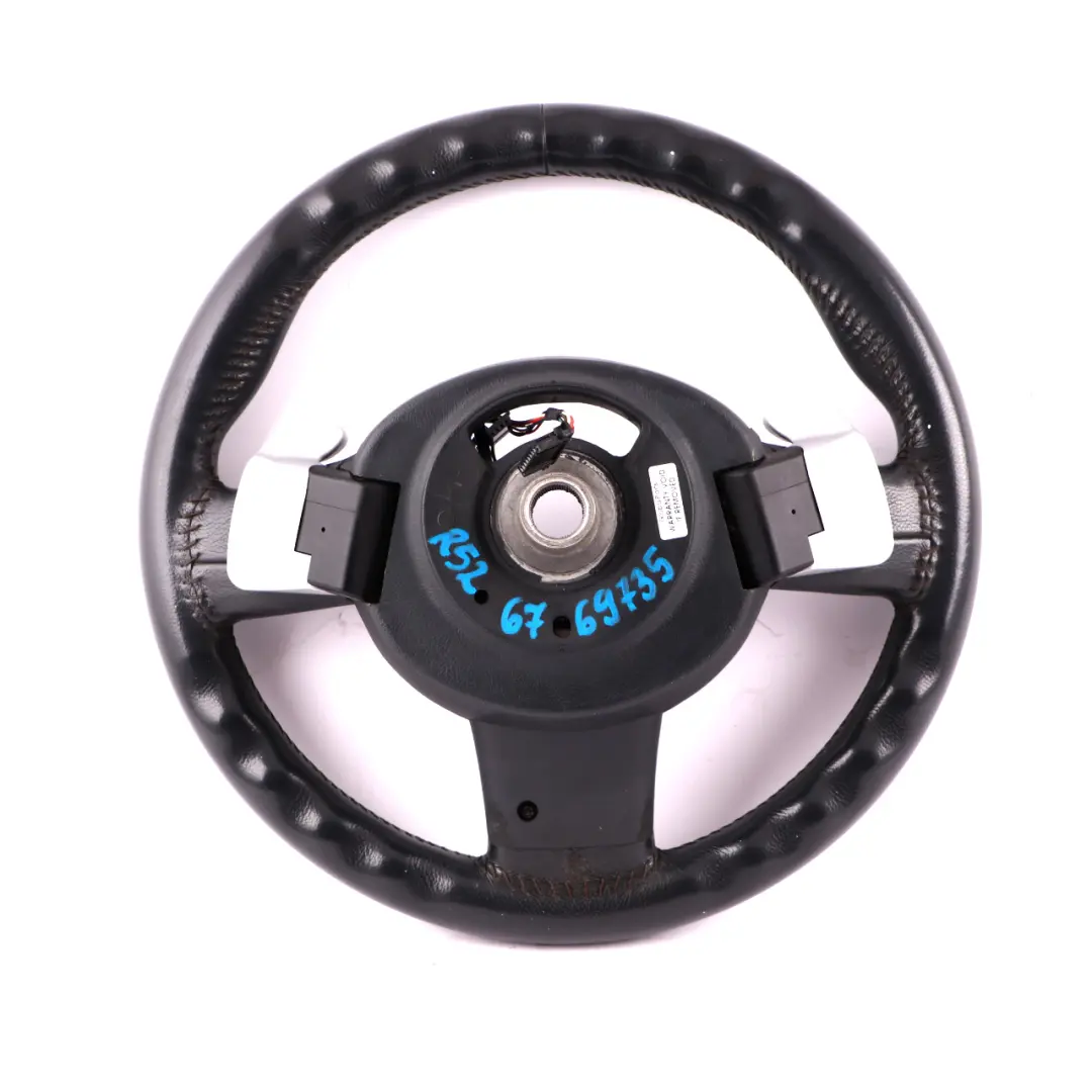 Leather 3 Spoke Steering Wheel Steptronic Multifunction to Mini R50 R52 R53 Sport with Part number 6769735 Mini R50 R52 R53 Sport Leather 3 Spoke Steering Wheel Steptronic Multifunction - SKU 6769735 - Part number 6769735
