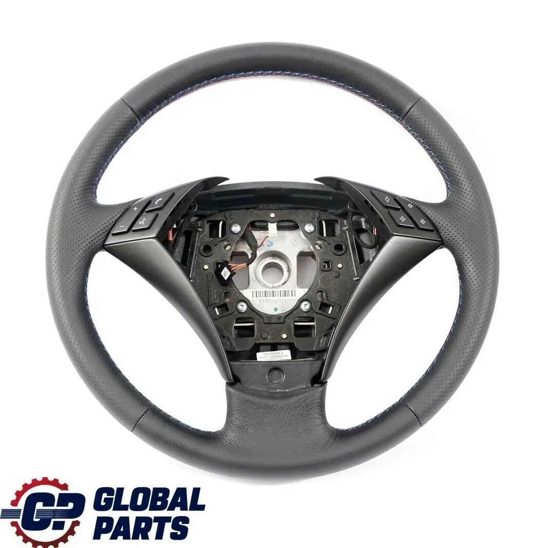 BMW 5 er E60 E61 Lenkrad NEUES Schwarzes Leder M farbige Fäden - SKU 6770075-1 - Teilenummer 6770075