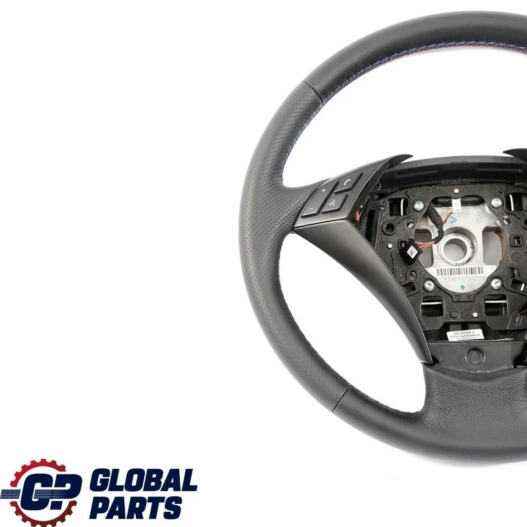 BMW 5 er E60 E61 Lenkrad NEUES Schwarzes Leder M farbige Fäden - SKU 6770075-1 - Teilenummer 6770075