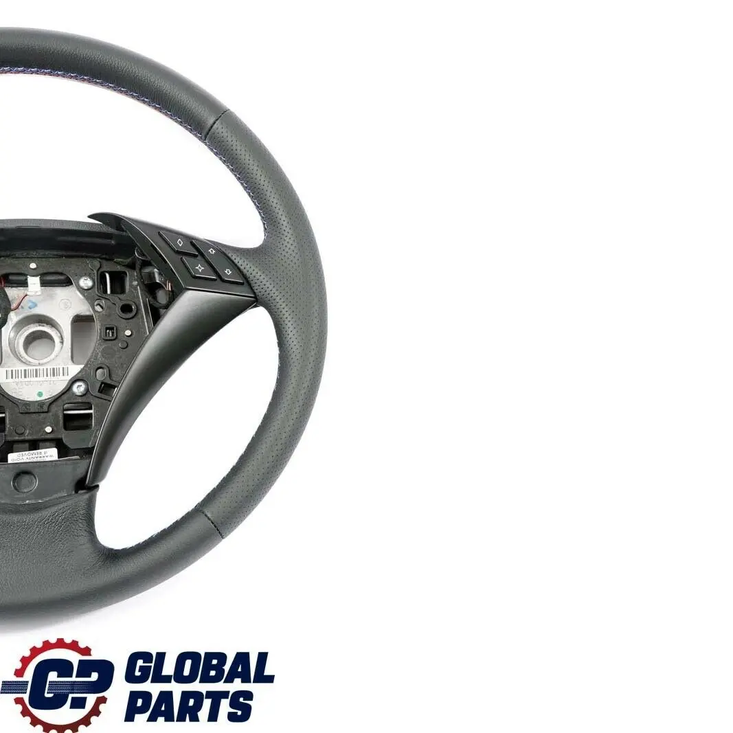 BMW 5 Series E60 E61 Black New Leather Steering Wheel M-tricolored - SKU 6770075-1 - Part number 6770075