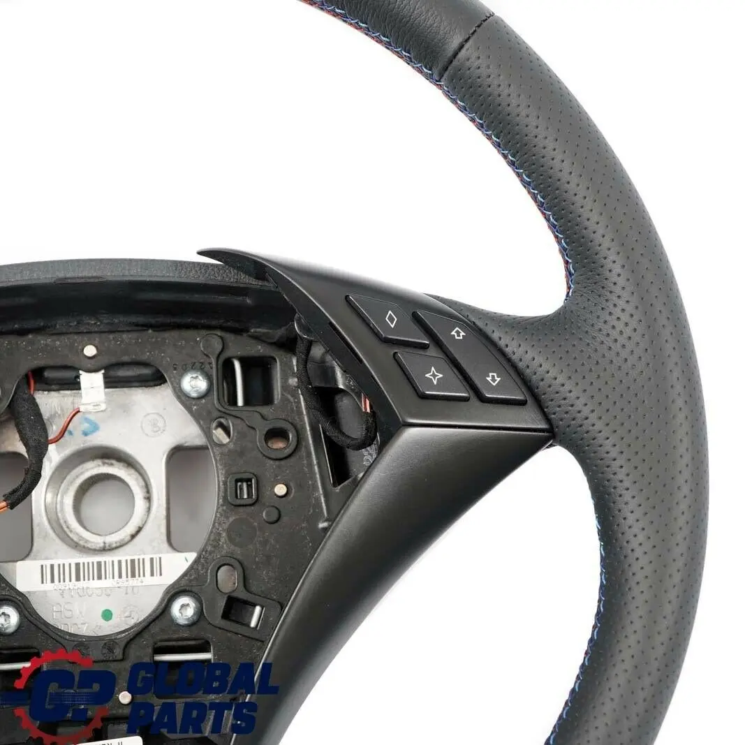 BMW 5 er E60 E61 Lenkrad NEUES Schwarzes Leder M farbige Fäden - SKU 6770075-1 - Teilenummer 6770075