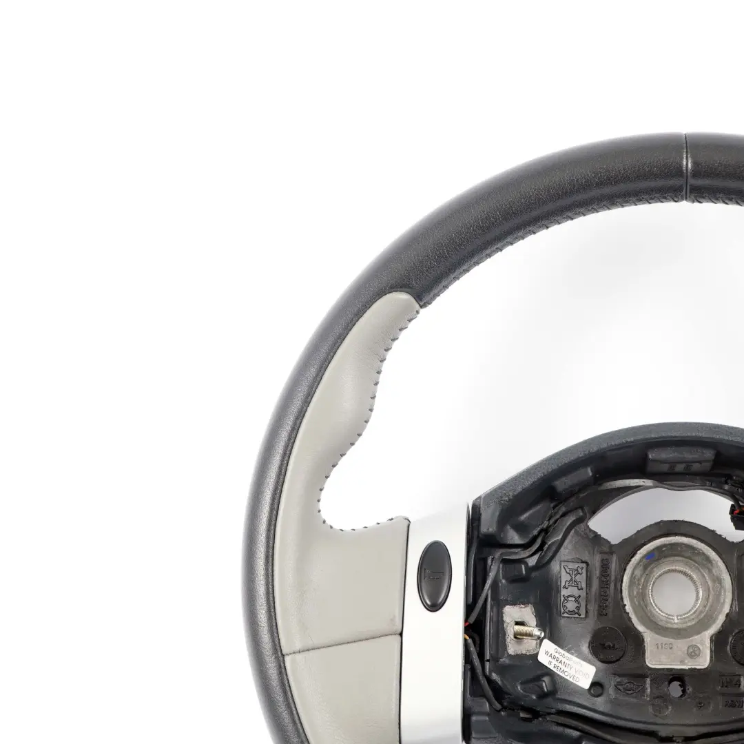 Mini Cooper R50 R53 Sport 2 Spoke Balck / Grey Leather Steering Wheel Trim - SKU 6770335 - Part number 6770335