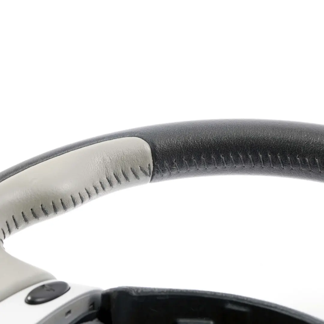Mini Cooper R50 R53 Sport 2 Spoke Balck / Grey Leather Steering Wheel Trim - SKU 6770335 - Part number 6770335