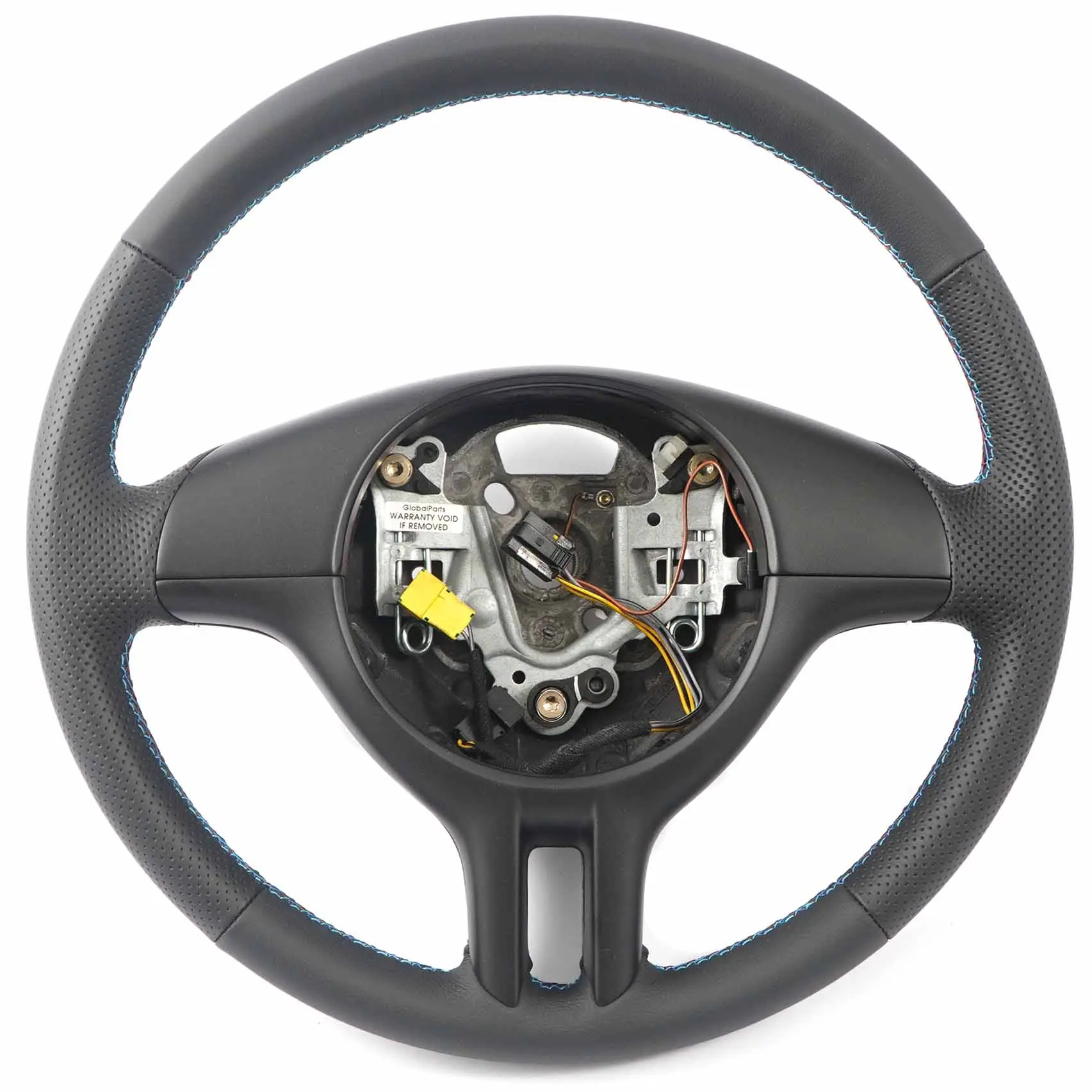 BMW E46 NUOVO Volante sportivo in pelle nera filettatura tricolore M