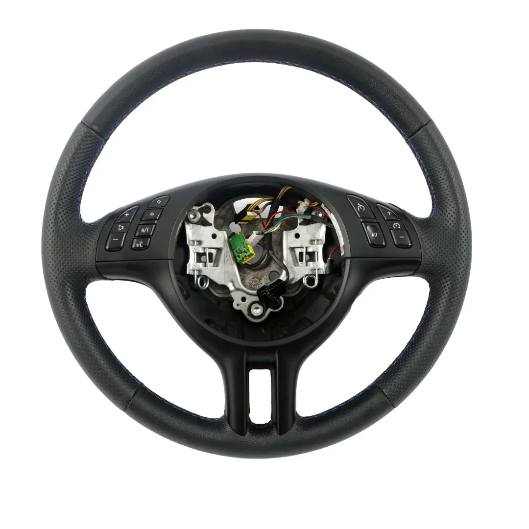 NEU Schwarz Leder Sportlenkrad 3 Speichen Sport Lenkrad M farbige Fäden für BMW E46 mit Teilenummer 6770417 BMW E46 NEU Schwarz Leder Sportlenkrad 3 Speichen Sport Lenkrad M farbige Fäden - SKU 6770417-1 - Teilenummer 6770417