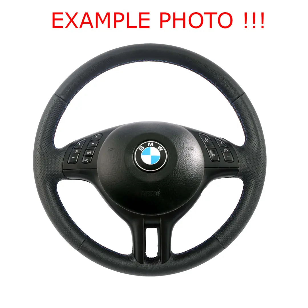 NEU Schwarz Leder Sportlenkrad 3 Speichen Sport Lenkrad M farbige Fäden für BMW E46 mit Teilenummer 6770417 BMW E46 NEU Schwarz Leder Sportlenkrad 3 Speichen Sport Lenkrad M farbige Fäden - SKU 6770417-1 - Teilenummer 6770417