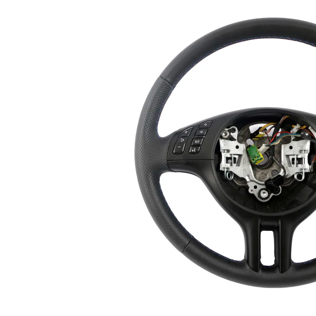 NEU Schwarz Leder Sportlenkrad 3 Speichen Sport Lenkrad M farbige Fäden für BMW E46 mit Teilenummer 6770417 BMW E46 NEU Schwarz Leder Sportlenkrad 3 Speichen Sport Lenkrad M farbige Fäden - SKU 6770417-1 - Teilenummer 6770417