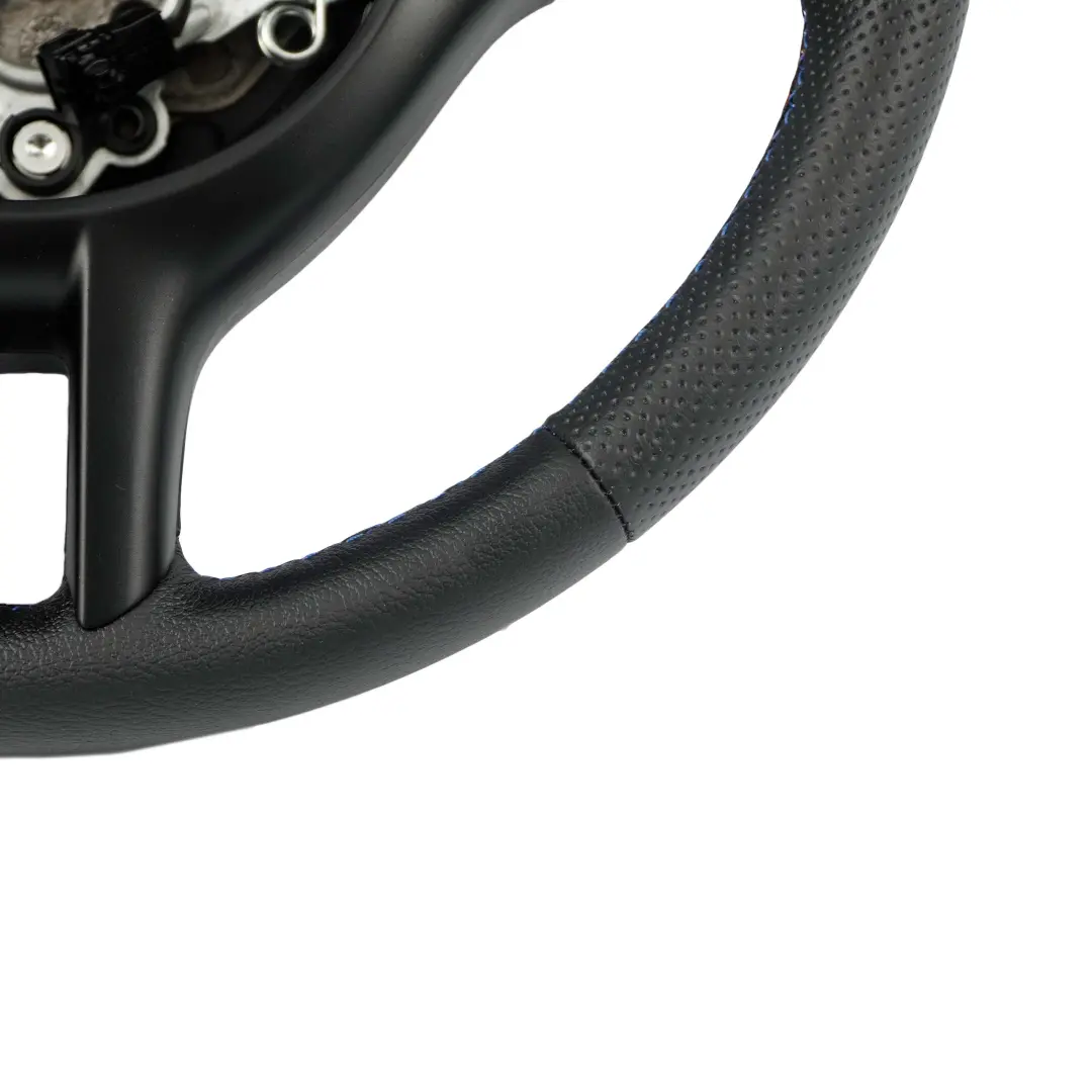 Leather Sport Steering Wheel 3 Spoke M-tricoloured threads to BMW E46 NEW Black with Part number 6770417 BMW E46 NEW Black Leather Sport Steering Wheel 3 Spoke M-tricoloured threads - SKU 6770417-1 - Part number 6770417