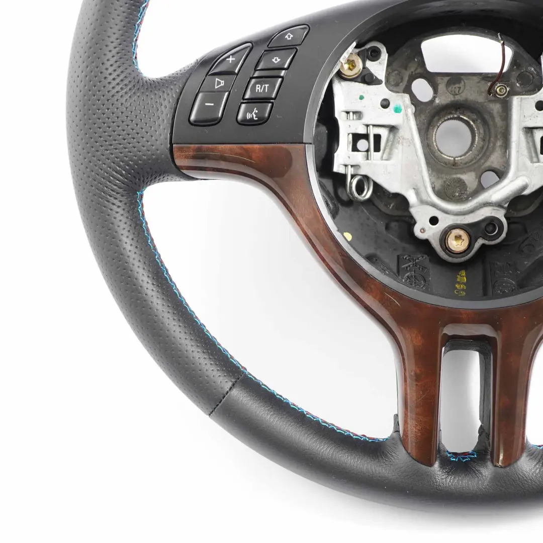 BMW X5 E53 NEU Schwarz Leder Sportlenkrad Lenkrad 3 Speichen M farbige Fäden - SKU 6770422-1 - Teilenummer 6770422