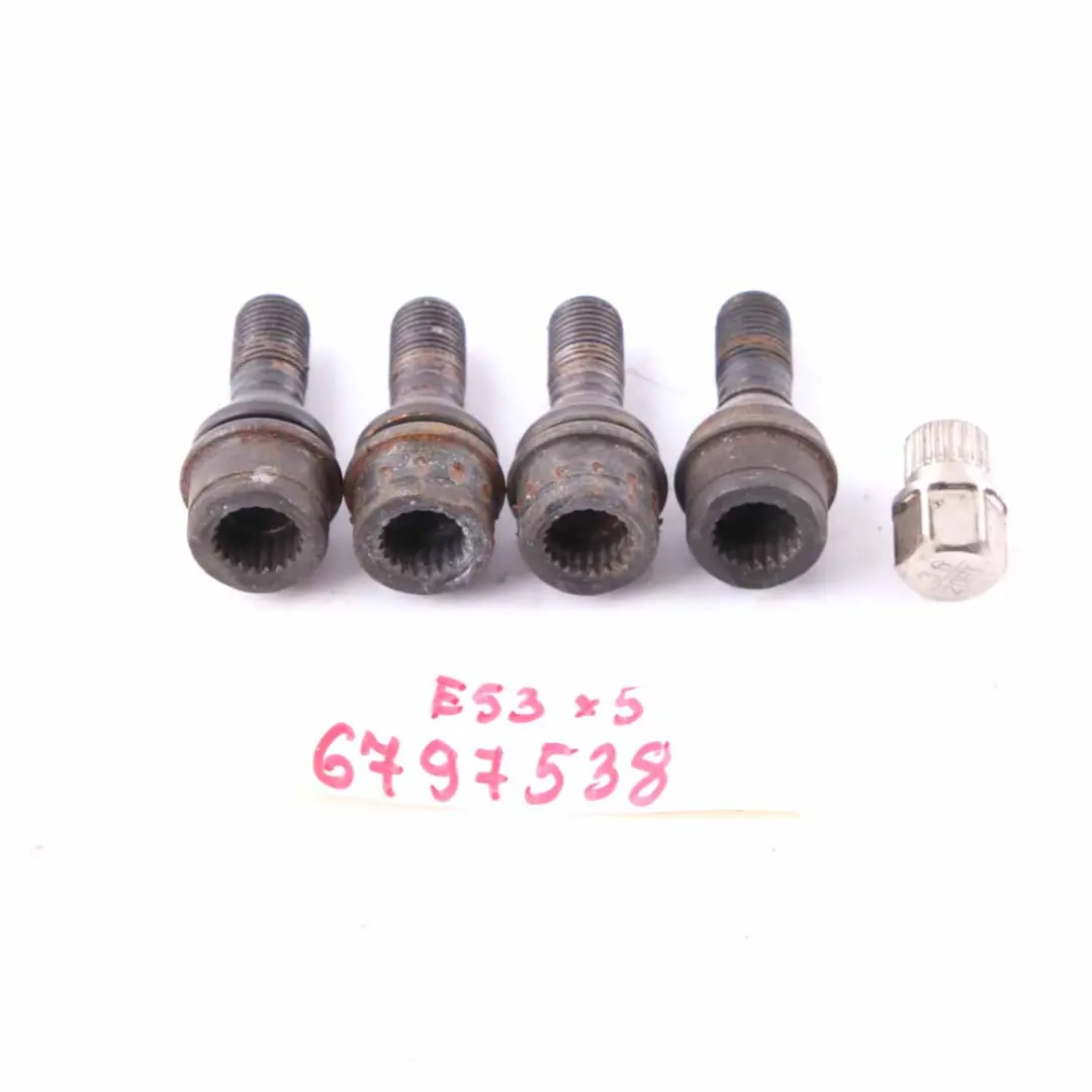 Satz von 4 Radschraubensicherungen mit Adapter Sicherheitsmutter für BMW X5 er E53 mit Teilenummer 6773191 BMW X5 er E53 Satz von 4 Radschraubensicherungen mit Adapter Sicherheitsmutter - SKU 6773191-1 - Teilenummer 6773191