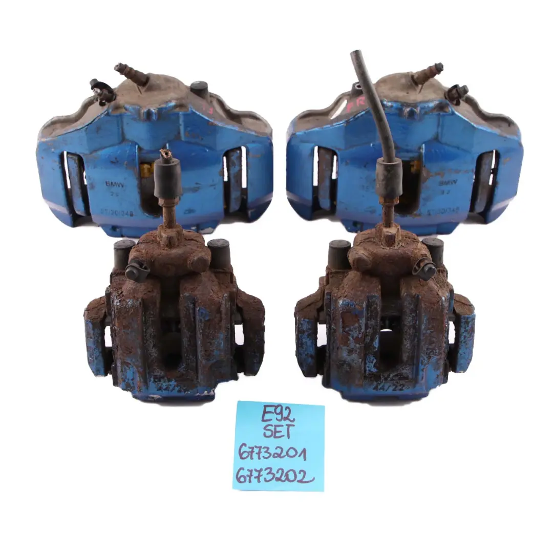 Front Rear Left Right N/O/S Brake Caliper Carrier Housing Set to BMW 3 E90 E91 E92 with Part number 6773201 BMW 3 E90 E91 E92 Front Rear Left Right N/O/S Brake Caliper Carrier Housing Set - SKU 6773201-2 - Part number 6773201