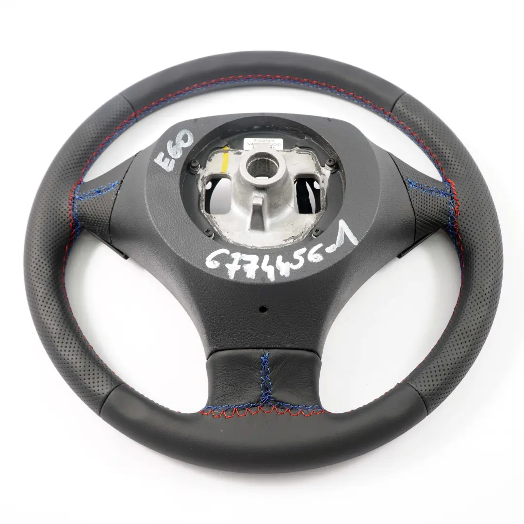 Leather Steering Wheel M-tricolored to BMW 5 Series E60 E61 LCI Black New with Part number 6774456 BMW 5 Series E60 E61 LCI Black New Leather Steering Wheel M-tricolored - SKU 6774456-1 - Part number 6774456