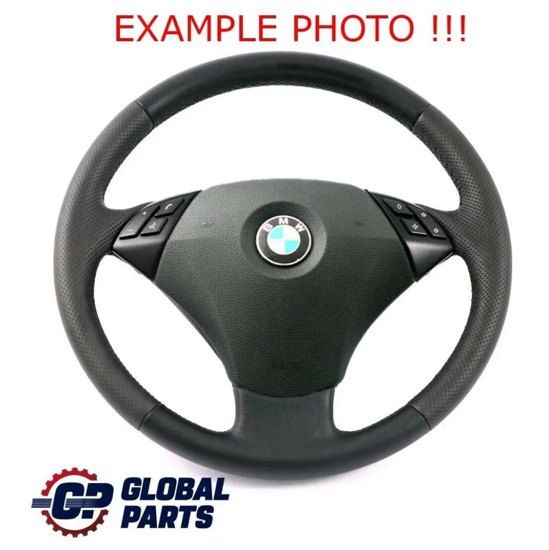 Nouveau en Cuir Noir Volant Avec Noir Fils BMW 5 E60 E61 LCI - SKU 6774456-2 - Numéro de pièce 6774456