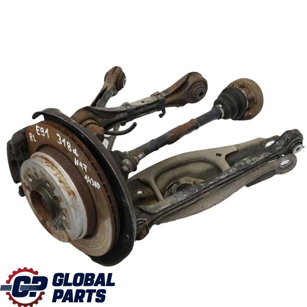 N47 Eje Trasero Izquierdo Pierna Suspensión Freno Disco para BMW E91 E93 318d 320d con número de pieza 6774807 BMW E91 E93 318d 320d N47 Eje Trasero Izquierdo Pierna Suspensión Freno Disco - SKU 6774807-15 - Número de pieza 6774807