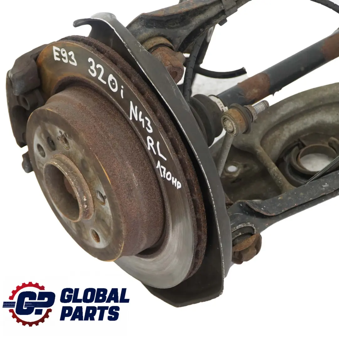 N43 Eje Trasero Izquierdo Suspension Pierna Freno Disco Hub para BMW E93 320i con número de pieza 6774807 BMW E93 320i N43 Eje Trasero Izquierdo Suspension Pierna Freno Disco Hub - SKU 6774807-3 - Número de pieza 6774807