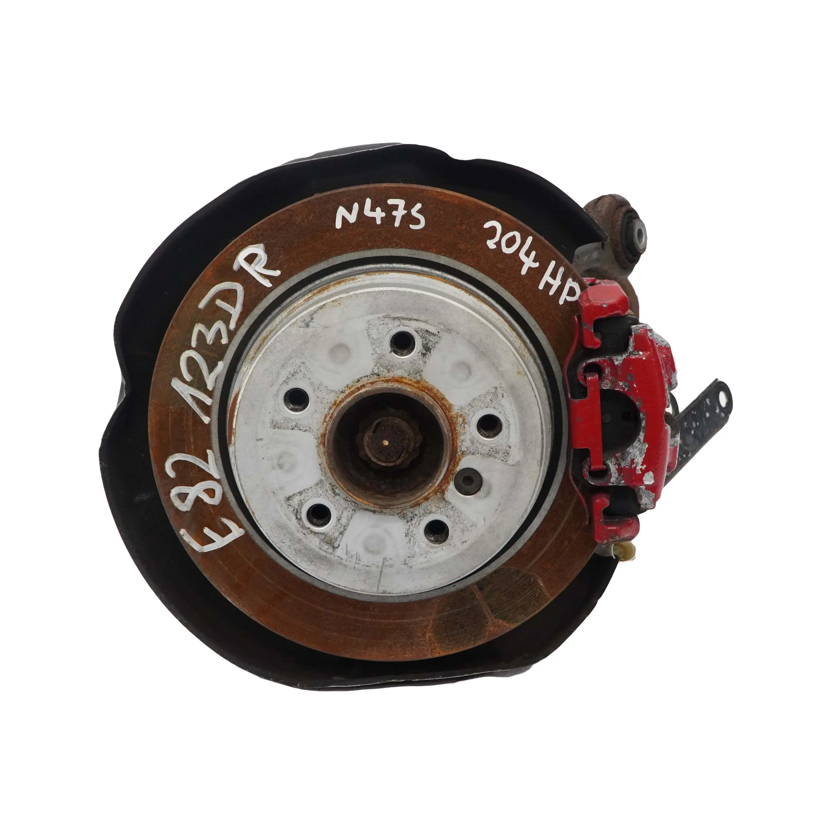 BMW E88 123D N47S Sospensione Posteriore Destra Mozzo Gamba Pinza Freno Disco