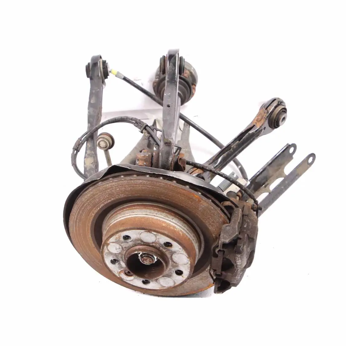 BMW E92 320i N43 Trasero Derecho Pierna Suspensión Buje Disco Freno Pinza