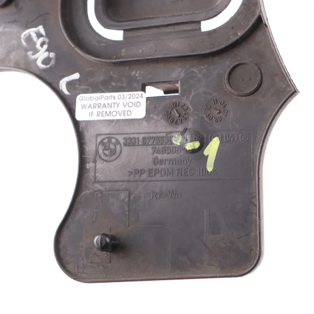 Protección De Bajos Stone Chip Izquierda Soporte para BMW E81 E87 E90 E91 E92 con número de pieza 6775539 BMW E81 E87 E90 E91 E92 Protección De Bajos Stone Chip Izquierda Soporte - SKU 6775539-1 - Número de pieza 6775539