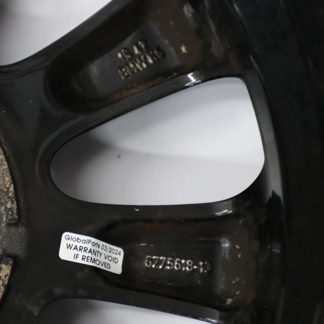 BMW E81 E82 E87 E88 Llanta de aleación negra 16" Spider Spoke 139 6,5J - SKU 6775618-6 - Número de pieza 6775618