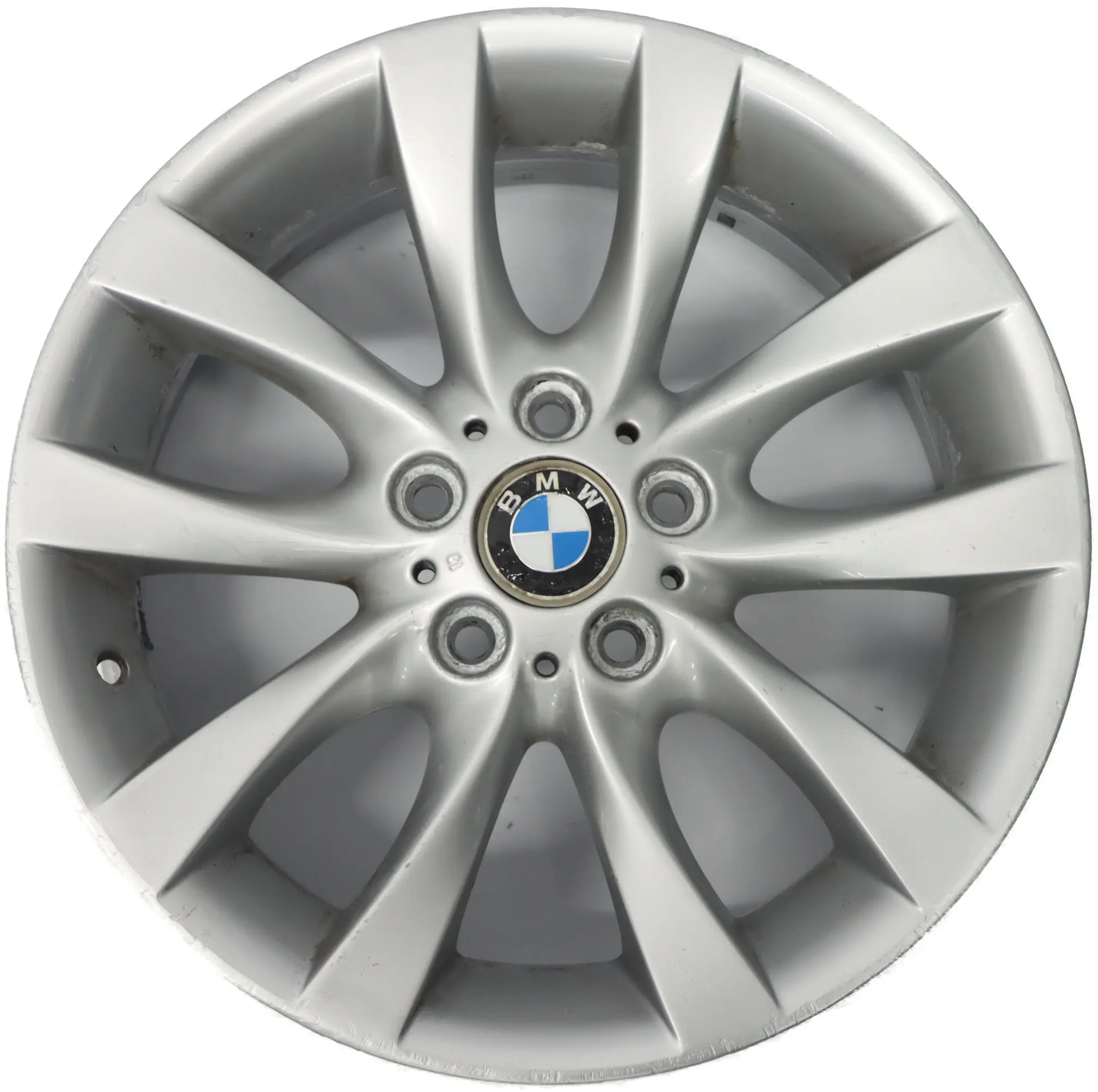 BMW E87 LCI Silver Light Cerchio In Lega 18" M V-Spoke 217 7,5J Et:49 6775634