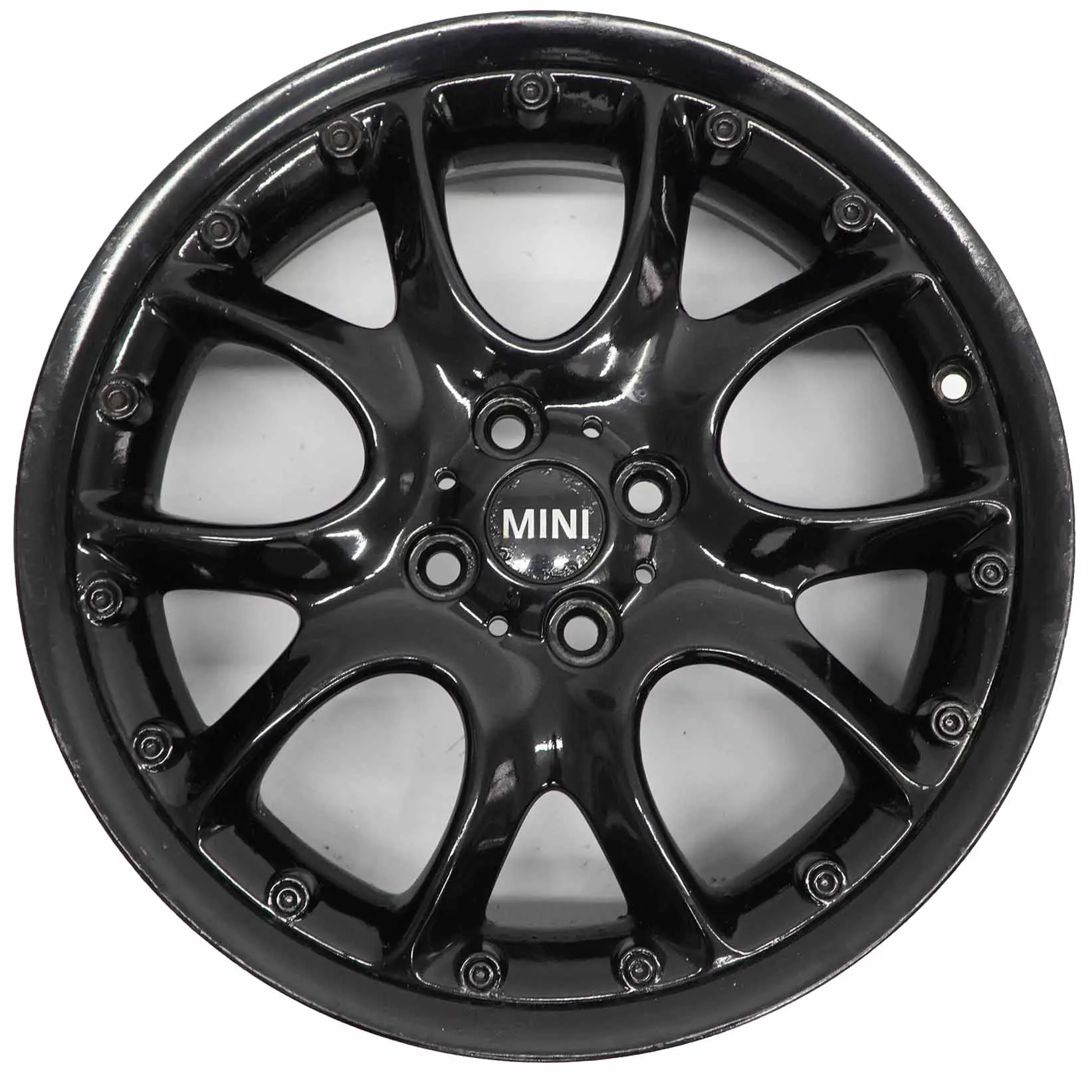 Mini Cooper R50 R53 R55 R56 Nero Cerchione 7J ET: 48 17" Web Raggio Composite