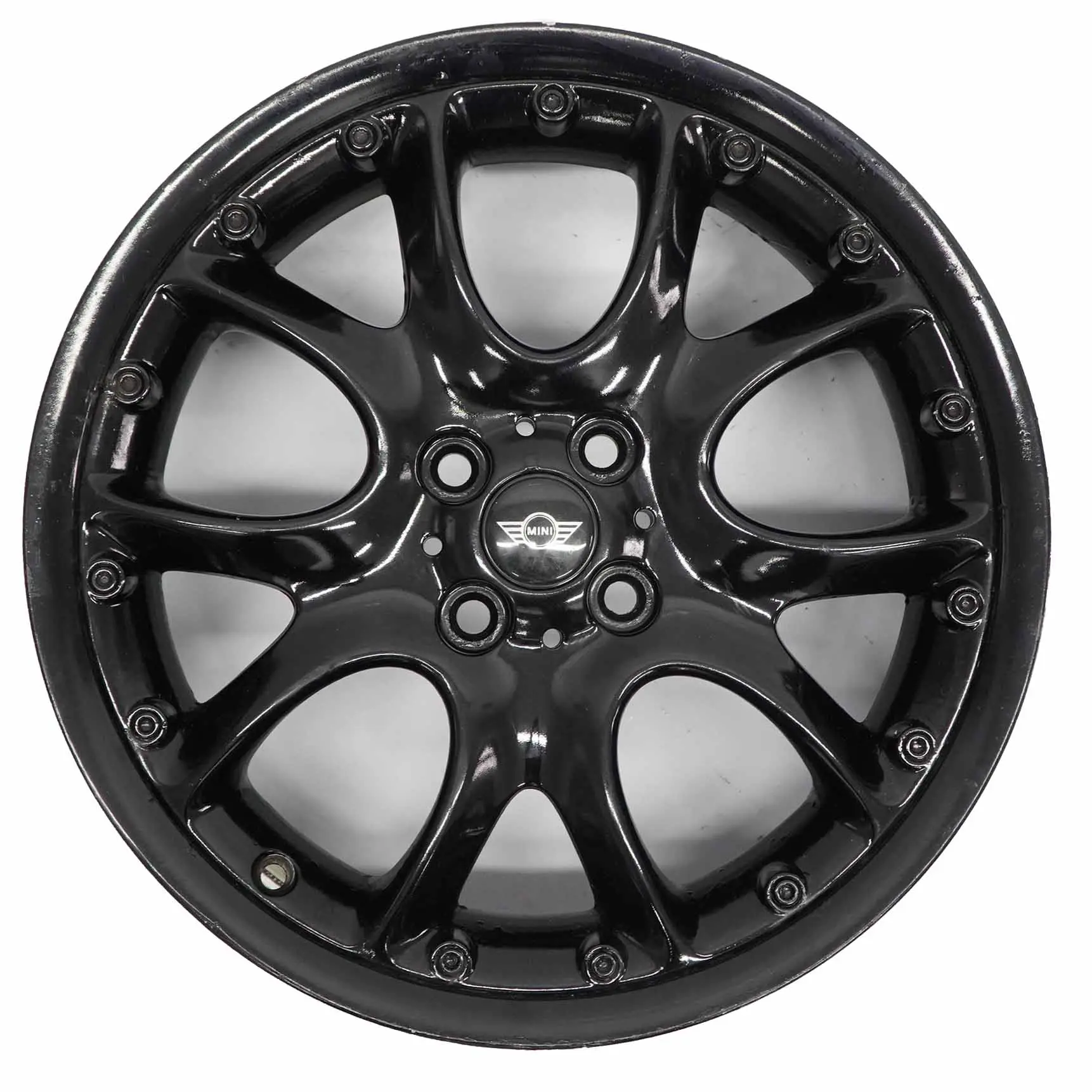 Mini Cooper R50 R53 R55 R56 Nero Cerchione 7J ET: 48 17" Web Raggio Composite