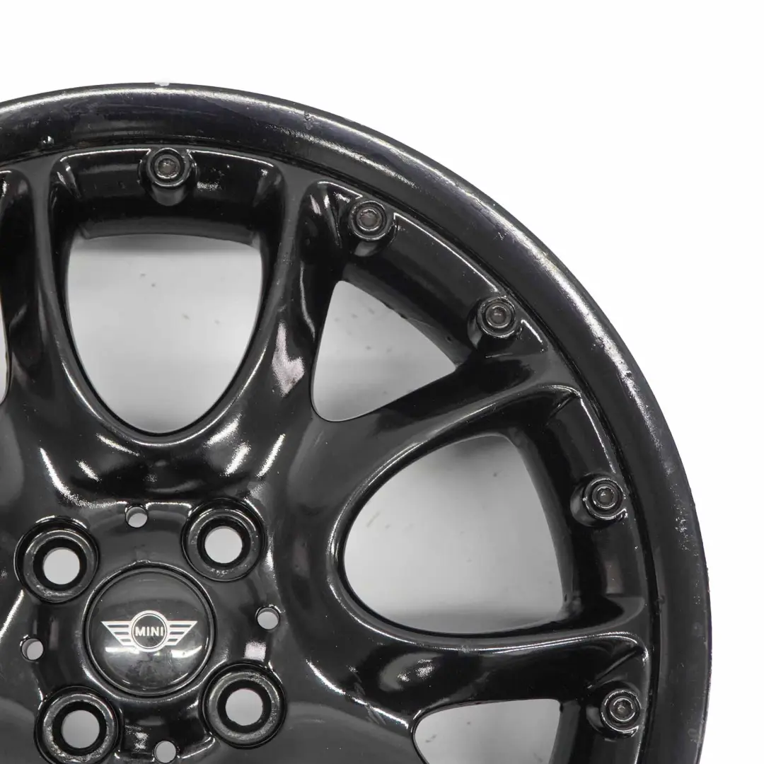 Alloy Rim 17" 7J ET:48 Web Cross Spoke 98 to Mini Cooper R50 R55 R56 Black Wheel with Part number 6775686 Mini Cooper R50 R55 R56 Black Wheel Alloy Rim 17" 7J ET:48 Web Cross Spoke 98 - SKU 6775686-6 - Part number 6775686