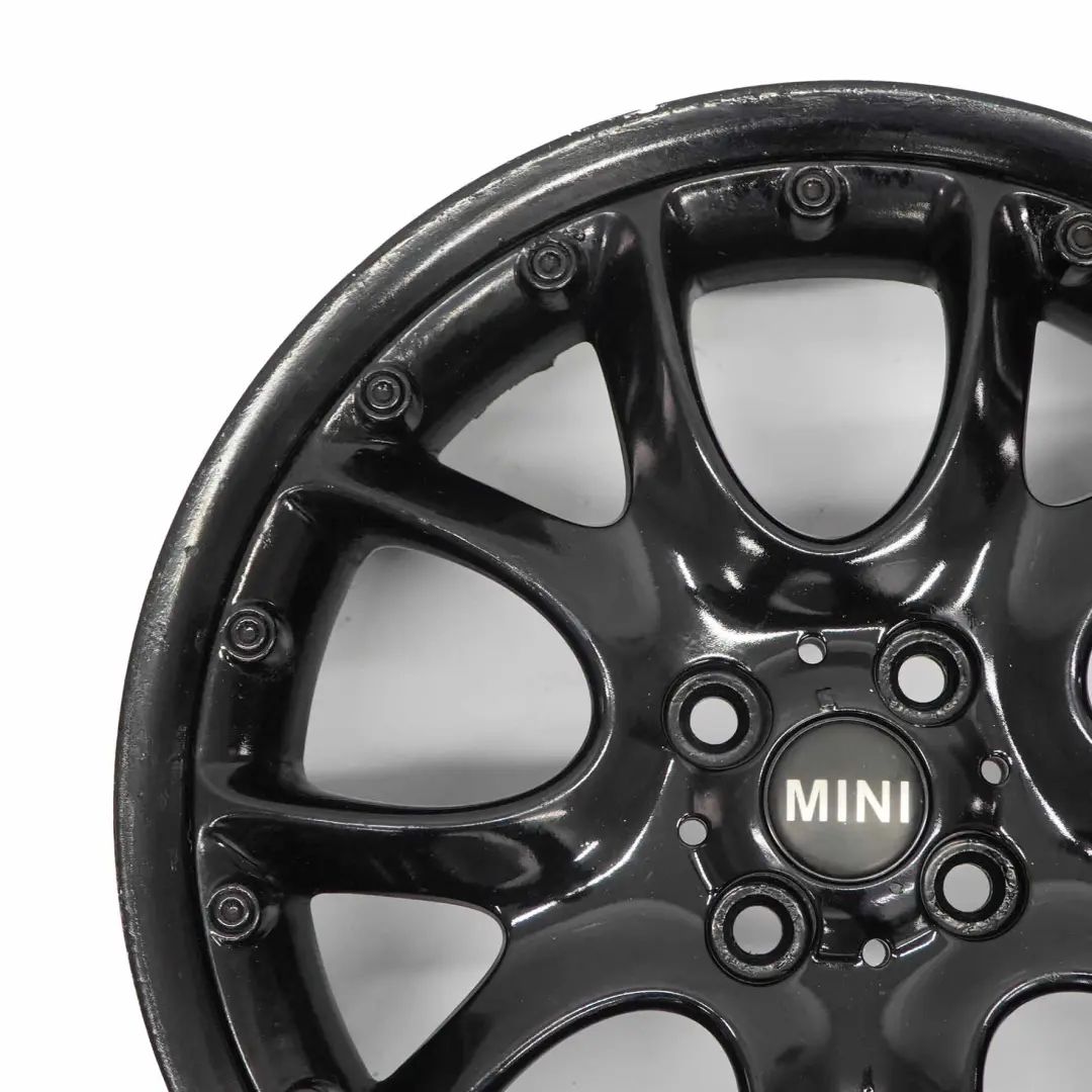 Rim Mini Cooper R50 R56 Black Alloy 17" 7J ET:48 Web Cross Spoke 98 to Wheel with Part number 6775686 Wheel Rim Mini Cooper R50 R56 Black Alloy 17" 7J ET:48 Web Cross Spoke 98 - SKU 6775686-7 - Part number 6775686