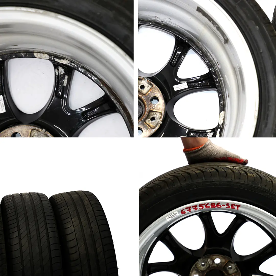 Mini R50 R56 Set Complete 4x Wheel Alloy Rim Tyres 17" 7J Web Cross Spoke 98 - SKU 6775686-SET - Part number 6775686
