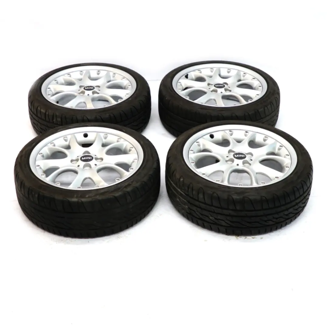 Mini R50 R55 R56 Set Complete 4x Wheel Alloy Rim Tyres 17" 7J Web Cross Spoke 98 - SKU 6775686-SET1 - Part number 6775686
