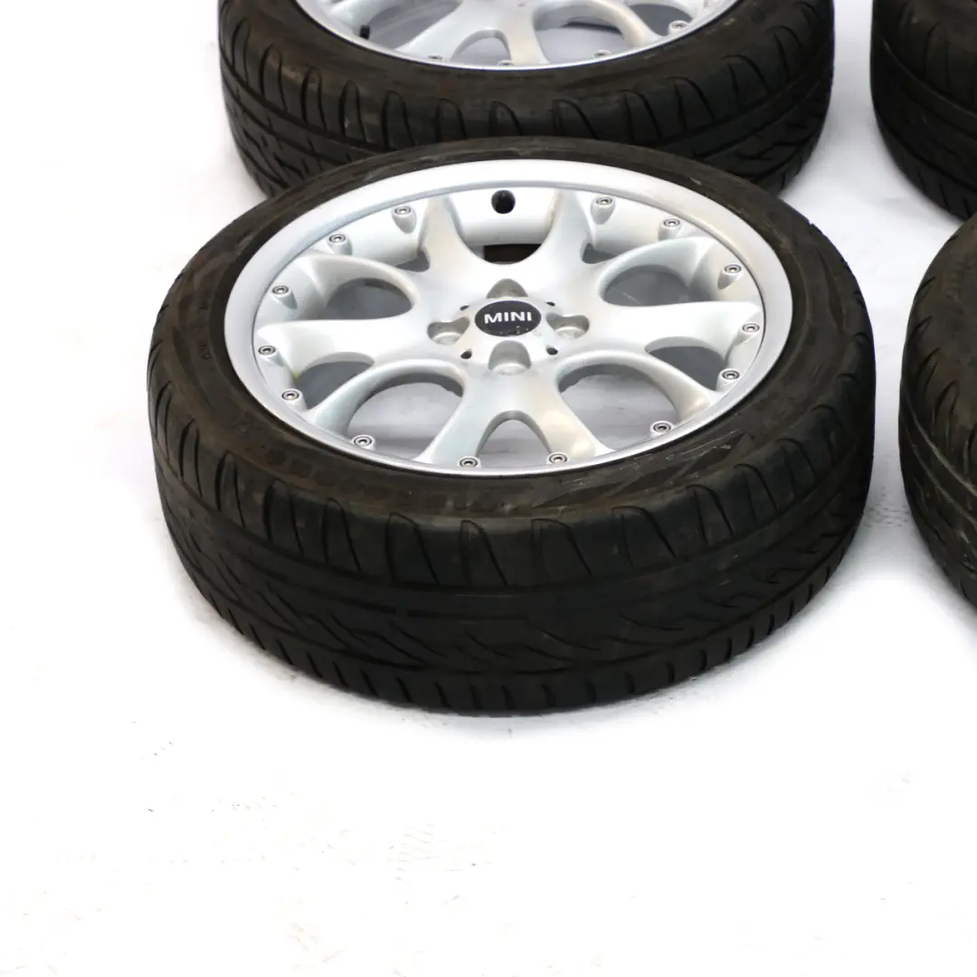 Set 4x Rad Alu Felgen Alufelgen mit Reifen 17" 7J Web Spoke 98 für Mini R50 R53 R56 mit Teilenummer 6775686 Mini R50 R53 R56 Set 4x Rad Alu Felgen Alufelgen mit Reifen 17" 7J Web Spoke 98 - SKU 6775686-SET1 - Teilenummer 6775686