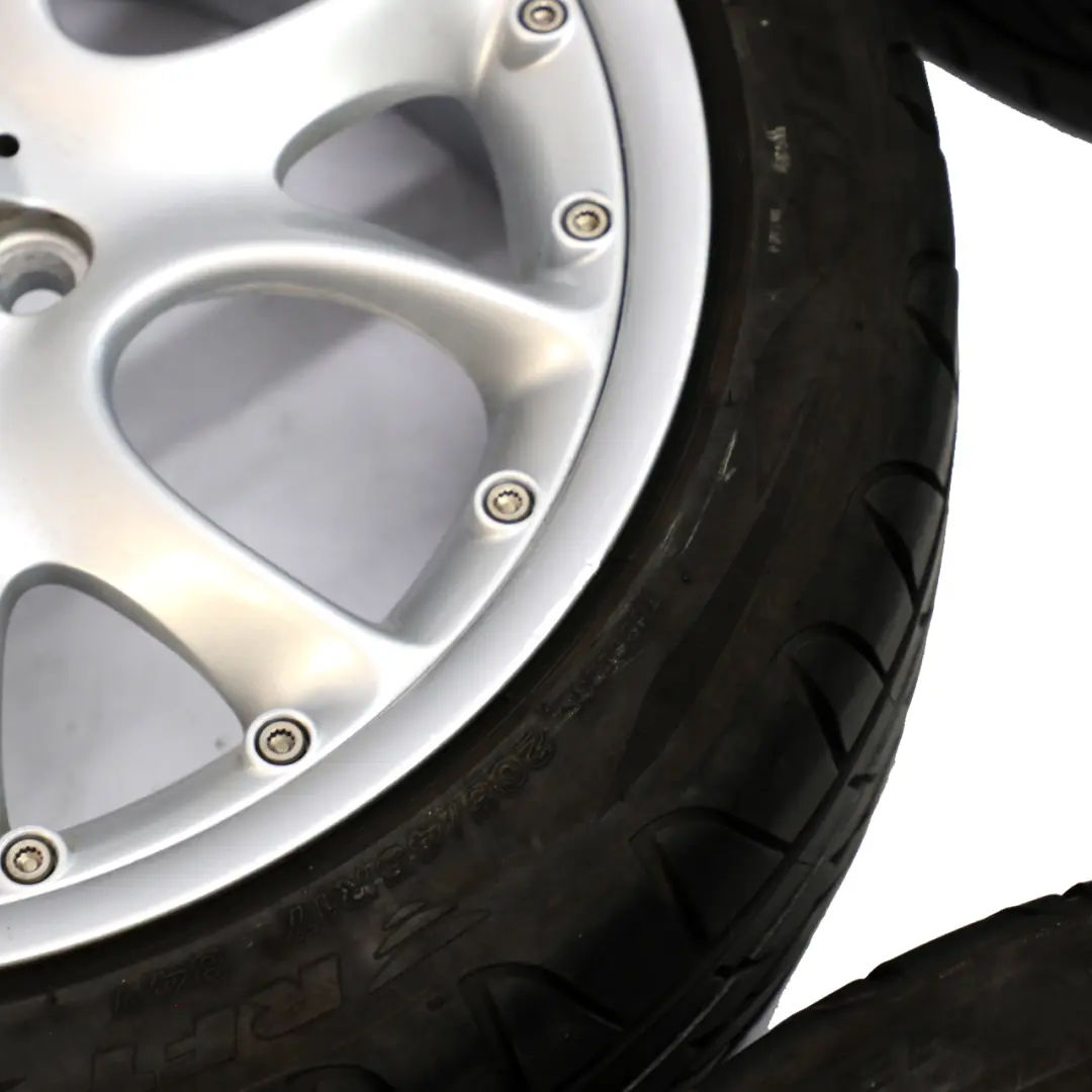 Set Complete 4x Wheel Alloy Rim Tyres 17" 7J Web Cross Spoke 98 to Mini R50 R55 R56 with Part number 6775686 Mini R50 R55 R56 Set Complete 4x Wheel Alloy Rim Tyres 17" 7J Web Cross Spoke 98 - SKU 6775686-SET1 - Part number 6775686