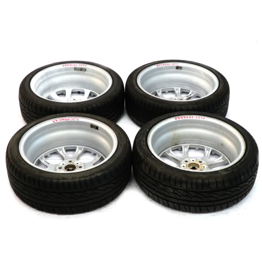 Set Complete 4x Wheel Alloy Rim Tyres 17" 7J Web Cross Spoke 98 to Mini R50 R55 R56 with Part number 6775686 Mini R50 R55 R56 Set Complete 4x Wheel Alloy Rim Tyres 17" 7J Web Cross Spoke 98 - SKU 6775686-SET1 - Part number 6775686