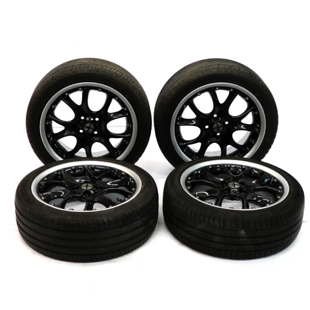 Set 4x Rad Alu Felgen Alufelgen mit Reifen 17" 7J Web Spoke 98 für Mini R50 R53 R56 mit Teilenummer 6775686 Mini R50 R53 R56 Set 4x Rad Alu Felgen Alufelgen mit Reifen 17" 7J Web Spoke 98 - SKU 6775686-SET - Teilenummer 6775686
